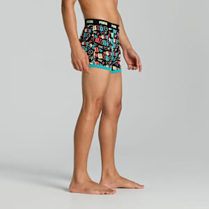 Stretch AOP Men's  Trunk Pack of 2, Puma Black-Porcelain