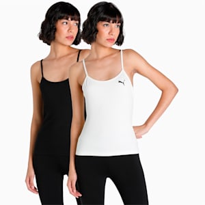 Women's Cami Tops Pack of 2, Puma Black-Pristine, extralarge-IND