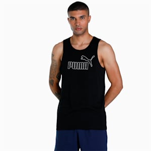 Men's Slub Tank Pack of 2, Puma Black-Cherry Tomato