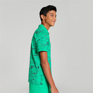 Super PUMA All Over Print Youth Regular Fit Polo, Grassy Green, extralarge-IND