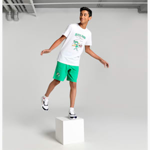 Super PUMA Printed Graphic Youth Shorts, Grassy Green