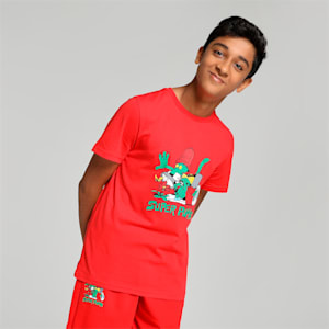 Super PUMA Printed Graphic Youth T-Shirt, For All Time Red