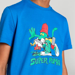 Super PUMA Printed Graphic Youth T-Shirt, PUMA Team Royal