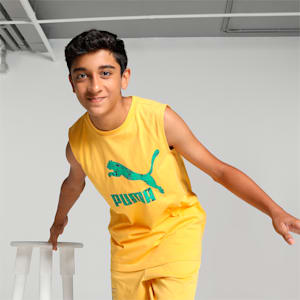 Super PUMA Youth Regular Fit Tank T-Shirt, Mustard Seed, extralarge-IND