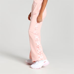 Printed Panel Girl's Relaxed Fit Pants, Rose Dust, extralarge-IND