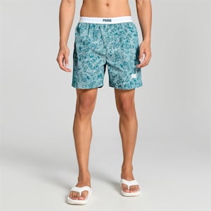 Woven Boxers All Over Print Men's Boxers Pack Of 1, Blue Coral-Puma White
