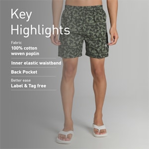 Men's All Over Print Woven Boxers, Puma Black-Forest Green-Olivine, extralarge-IND