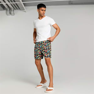 Woven Boxers All Over Print Men's Boxers Pack Of 1, Puma Black-Sunny Lime-Porcelain-Georgia Peach