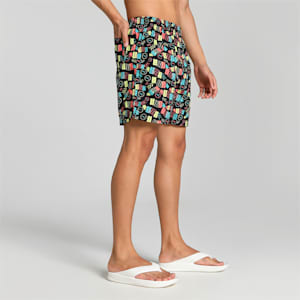Woven Boxers All Over Print Men's Boxers Pack Of 1, Puma Black-Sunny Lime-Porcelain-Georgia Peach