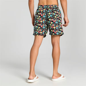Men's All Over Print Woven Boxers, Puma Black-Sunny Lime-Porcelain-Georgia Peach, extralarge-IND