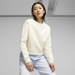 Women's Relaxed Fit Crew-Neck Sweatshirt, Alpine Snow, extralarge-IND