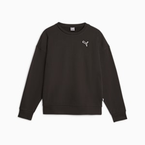 BETTER ESSENTIALS Women's Crew Neck Long Sleeve, PUMA Black, extralarge