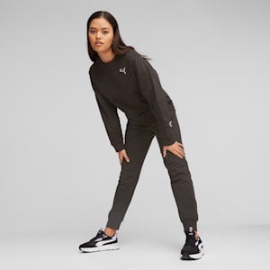BETTER ESSENTIALS Women's Crew Neck Long Sleeve, PUMA Black, extralarge