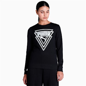 Graphic Women's Regular Fit Crew-Neck Sweatshirt, Puma Black, extralarge-IND