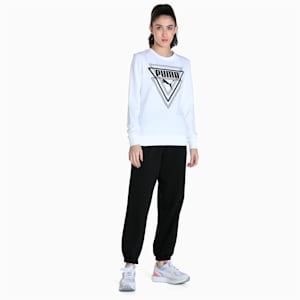 Graphic Women's Regular Fit Crew-Neck Sweatshirt, Puma White, extralarge-IND