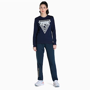 Graphic Women's Regular Fit Crew-Neck Sweatshirt, Peacoat, extralarge-IND