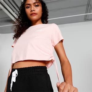 Drawstring Fashion Women's T-Shirt, Rose Dust