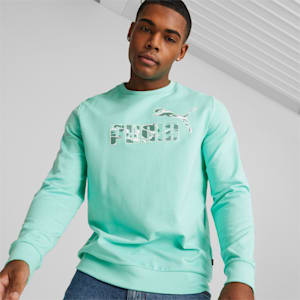 Summer Splash Crew Neck Men's Sweatshirt, Mint