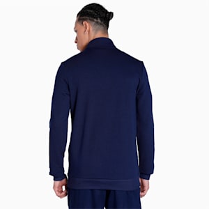Knitted Gingham Logo Men's Slim Fit Jacket, Peacoat, extralarge-IND