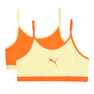 Youth Beginners Bra Top Pack of 2, Carrot-Yellow Pear