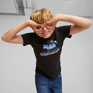 PUMA Graphics Big Kids' Tee, PUMA Black, extralarge