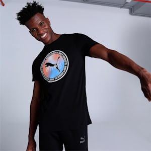 one8 Radial Graphic Men's Slim Fit T-Shirt, PUMA Black, extralarge-IND