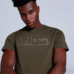 one8 Gold Foil Men's Slim Fit T-Shirt, Dark Olive, extralarge-IND