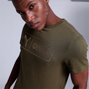 one8 Gold Foil Men's Slim Fit T-Shirt, Dark Olive, extralarge-IND