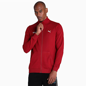 one8 Logo Print Men's Slim Fit Jacket, Rhubarb, extralarge-IND