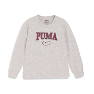 キッズ ボーイズ PUMA SQUAD Tシャツ 長袖 120-160cm, Light Gray Heather, extralarge-JPN