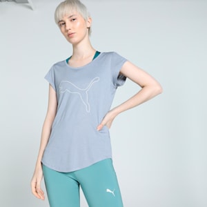 Performance Heather Cat Women's Training T-Shirt, Filtered Ash Heather, extralarge-IND