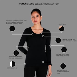 Women's Long Sleeve Thermal T-Shirt with dryCELL Technology, Puma Black