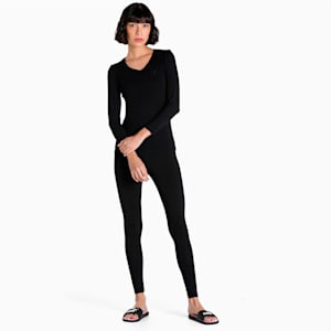 Long Sleeve Thermal Women's T-Shirt, Puma Black