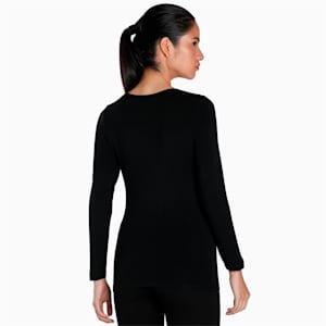 Long Sleeve Thermal Women's T-Shirt, Puma Black
