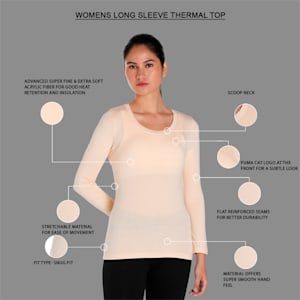 Women's Long Sleeve Thermal T-Shirt with dryCELL Technology, Pristine-Nude- 12-0911 tcx, extralarge-IND