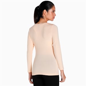 Women's Long Sleeve Thermal T-Shirt with dryCELL Technology, Pristine-Nude- 12-0911 tcx