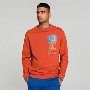 PUMA x one8 Men's Elevated Slim Fit Sweatshirt, Apple Cider, extralarge-IND