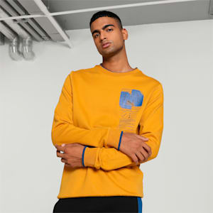 PUMA x one8 Men's Elevated Slim Fit Sweatshirt, Amber, extralarge-IND