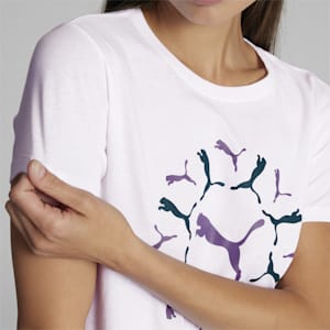 Camiseta estampada ESS+ para mujer, PUMA White-Malachite, extralarge