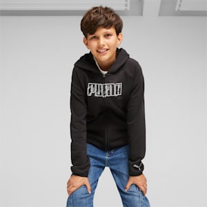 キッズ ボーイズ ACTIVE SPORTS フーデッド ジャケット 120-160cm, PUMA Black, extralarge-JPN