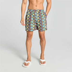 Men's Printed Woven Boxers with Side Pocket-Pack of 1, Dark Slate, extralarge-IND