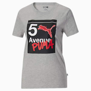 PUMA NYC 5th Ave Subway Women's Tee , Light Gray Heather, extralarge