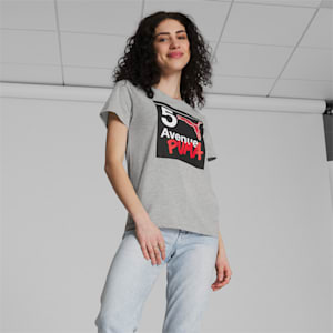 PUMA NYC 5th Ave Subway Women's Tee , Light Gray Heather, extralarge