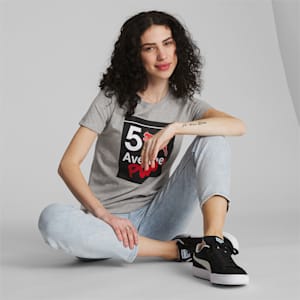 PUMA NYC 5th Ave Subway Women's Tee , Light Gray Heather, extralarge
