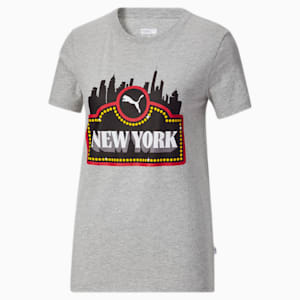 Camiseta NYC Broadway Sign para mujer, Light Gray Heather, extragrande