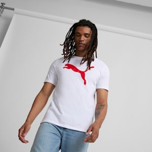 Playera para hombre Essentials Big Cat, PUMA White-For All Time Red, extralarge