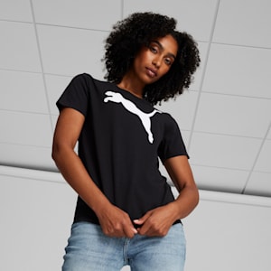 Sudadera con capucha para mujer Essentials Big Cat Logo, PUMA Black, extralarge