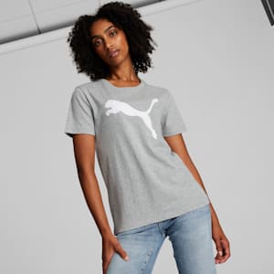 Essentials Big Cat Logo Women's Tee, Light Gray Heather, extralarge