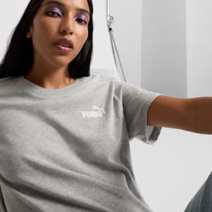 Playera para mujer ESSENTIALS Small Logo, Light Gray Heather, extralarge