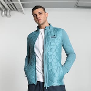 Men's Embossed Jacket, Bold Blue, extralarge-IND